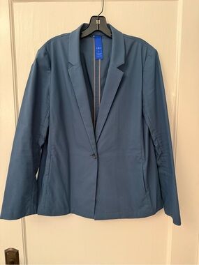 Kit & Ace Casual unlined blue Single-Button Blazer